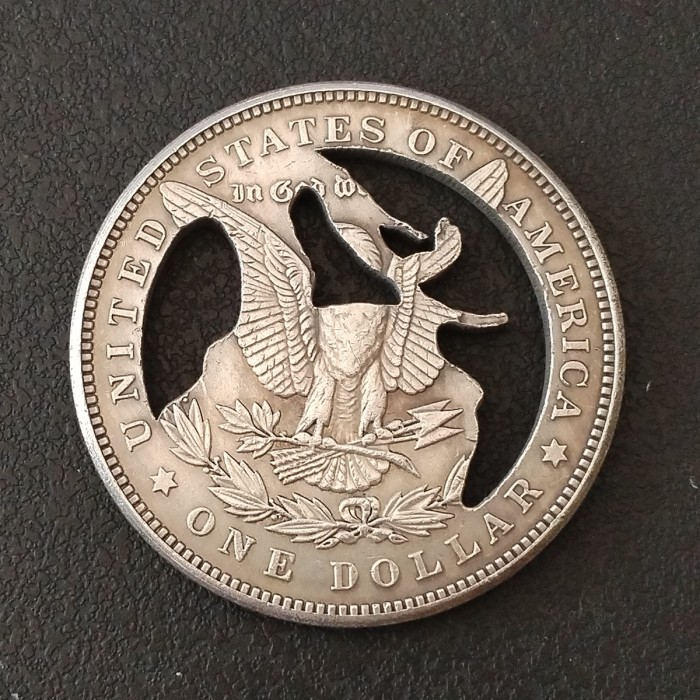 Copy USA Cut Coin One Dollar Amazing Art Hollow Out Metal Craft Collectible 252