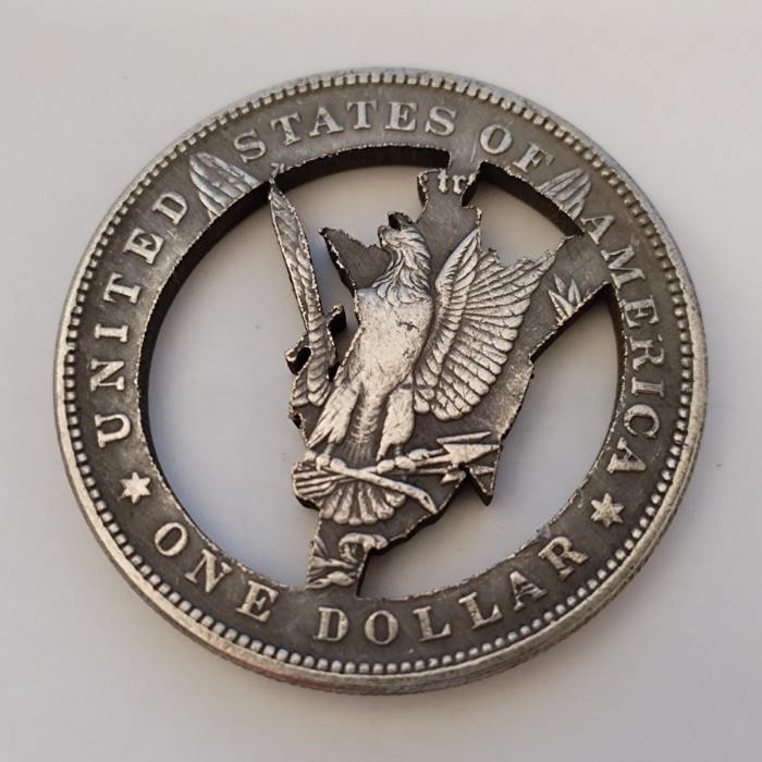 Copy USA Cut Coin One Dollar Amazing Art Hollow Out Metal Craft Collectible 86