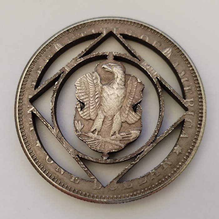 USA Cut Coin One Dollar Amazing Art Hollow Out Metal Craft Collectible 306