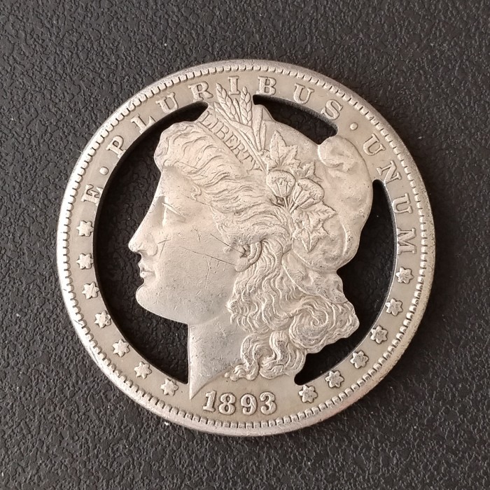 Copy USA Cut Coin 1893 Morgan One Dollar Amazing Art Hollow Out Metal Craft Collectible