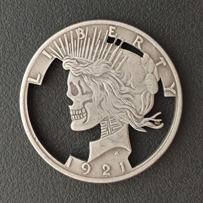 USA Cut Coin One Dollar Amazing Art Hollow Out Metal Craft Collectible Hobo 1921
