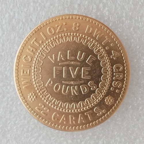 1852 Italy 5 Pounds Gold Plated Copy Decorate Coin 33mm