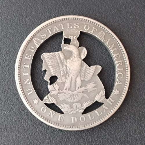 USA Cut Coin One Dollar Amazing Art Hollow Out Metal Craft Collectible Hobo 12