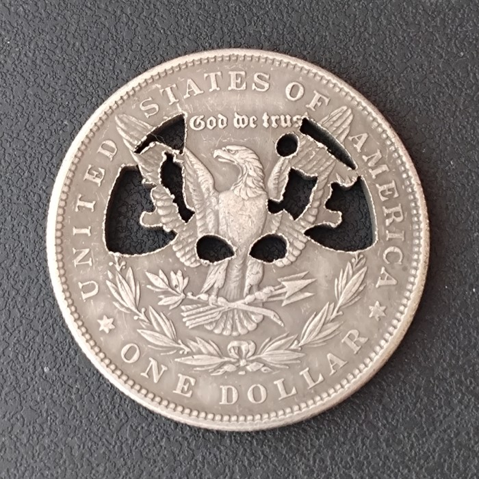 USA Cut Coin One Dollar Amazing Art Hollow Out Metal Craft Collectible Hobo 14