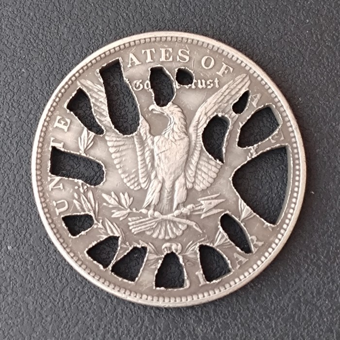 USA Cut Coin One Dollar Amazing Art Hollow Out Metal Craft Collectible Hobo 15