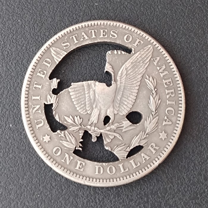 USA Cut Coin One Dollar Amazing Art Hollow Out Metal Craft Collectible Hobo 05
