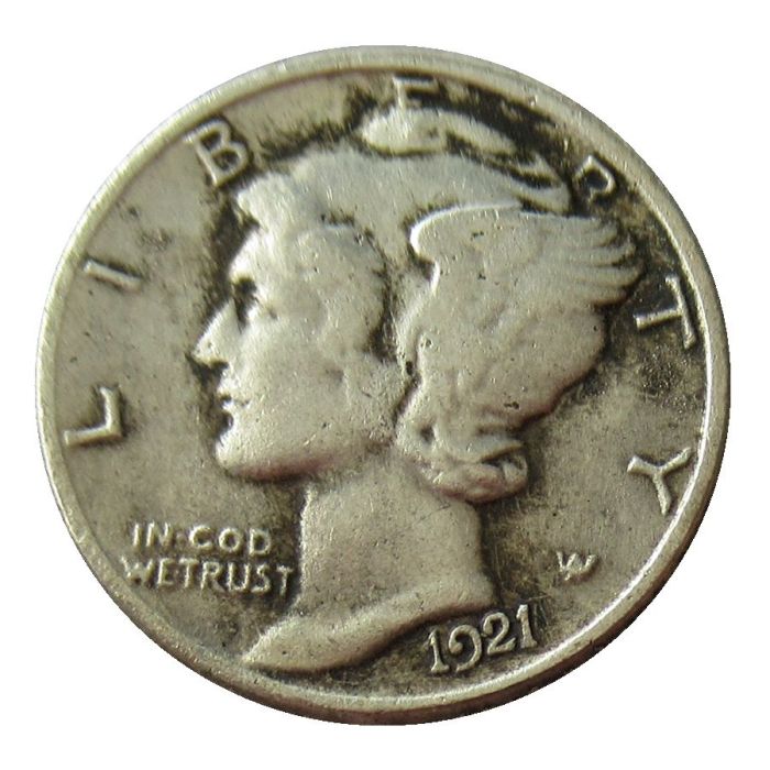 90% Silver US 1921D Mercury Dime Copy Coin