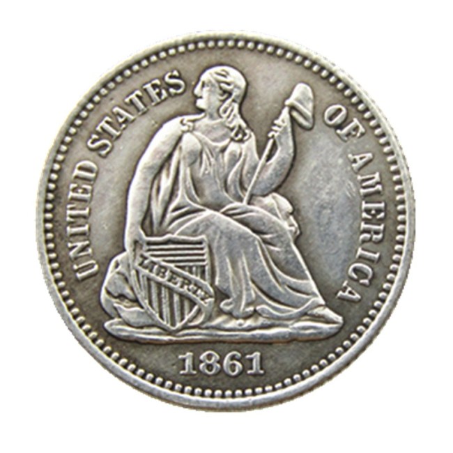 90% Silver USA 1861 Liberty Seated Half Dime Legend Obverse Copy Coins