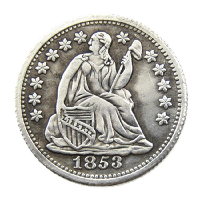 90% Silver USA 1853P/O Liberty Seated Half Dime No Arrows (Regular Strike) Copy Coins