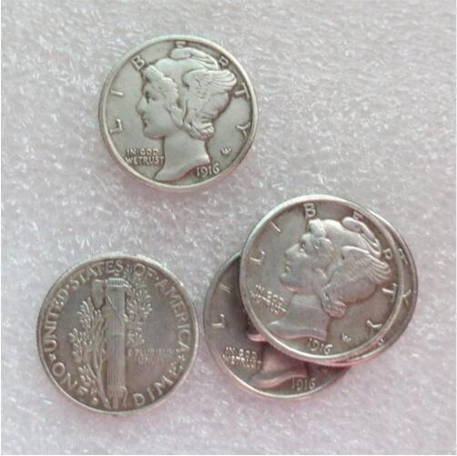 90% Silver US 1921D Mercury Dime Copy Coin