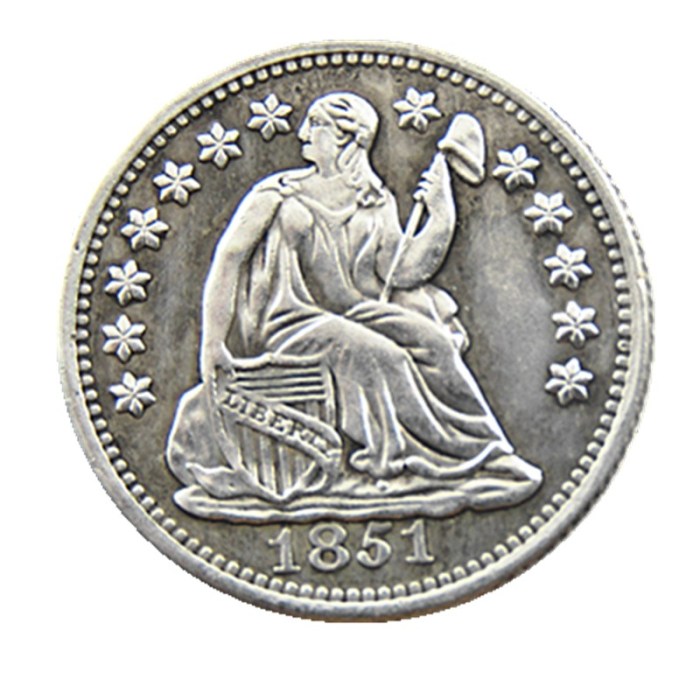 90% Silver USA 1851P/O Liberty Seated Half Dime Stars on Obverse Copy Coins