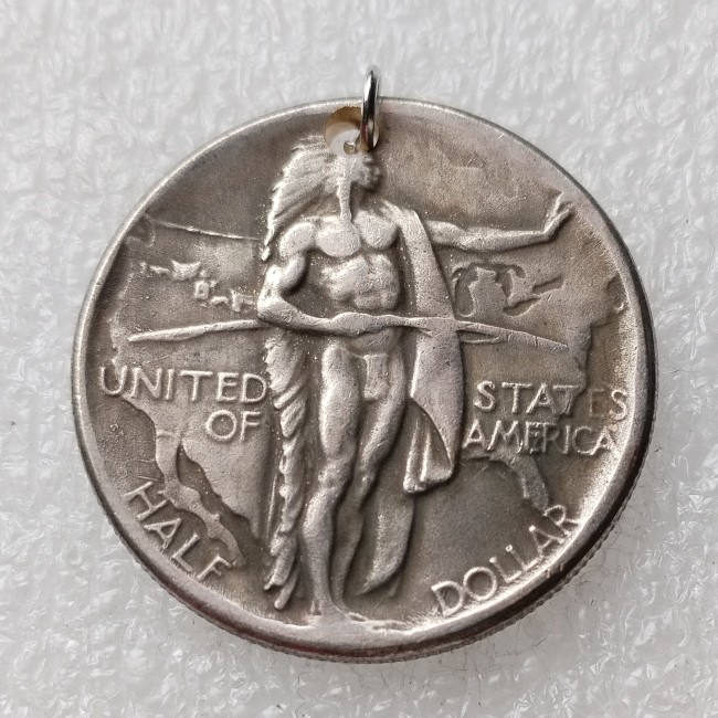 P(39)  US Oregon Half Dollar Silver Plated Coin Pendant