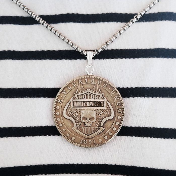 Hobo Morgan Silver Plated Coin Pendant