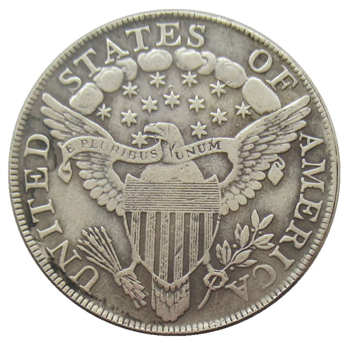 US 1798 Draped Bust Dollar Heraldic Eagle Silver Plated Copy Coins