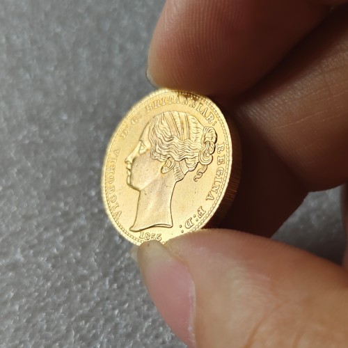 British Colonies  Australia 1 Sovereign - Victoria 1855  Gold Plated Copy Coins (22MM)