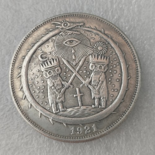 HB(336) US Morgan Silver Plated Dollar Magic Skeleton Copy Coin