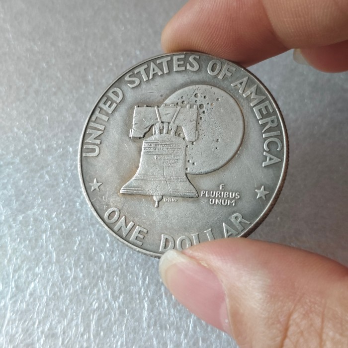 US Ike Dollar 1976 P/D/S Silver Plated Copy Coin 38MM