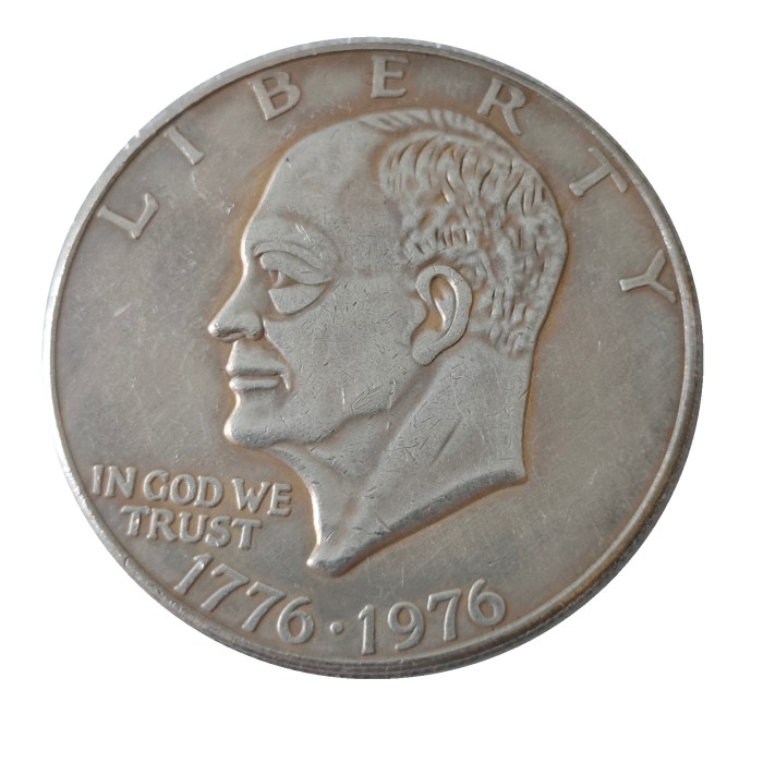 US Ike Dollar 1976 P/D/S Silver Plated Copy Coin 38MM