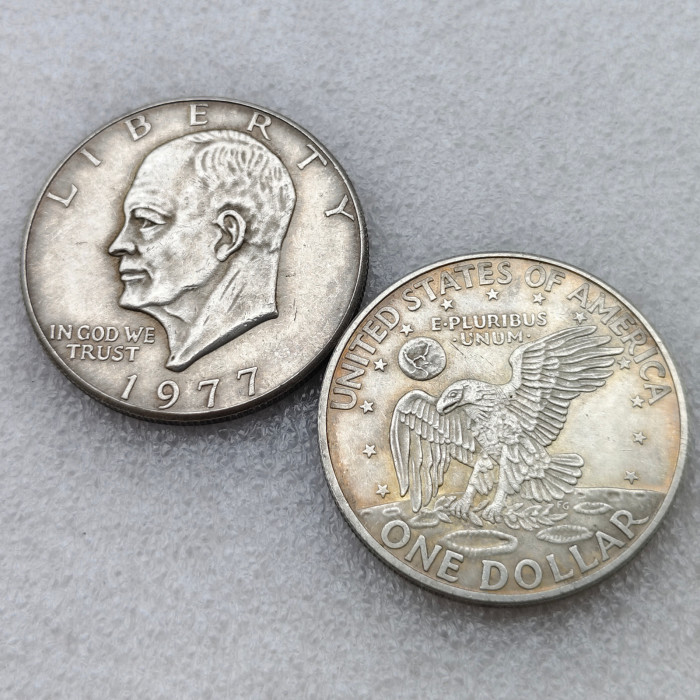 US 1 Dollar Eisenhower Dollar 1971-1978 Silver Plated Copy Coin 38MM