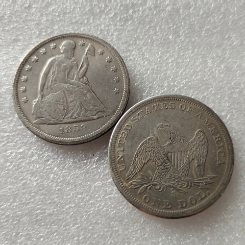 US 1859-S Seated Liberty Dollar Silver Plated Copy Coin