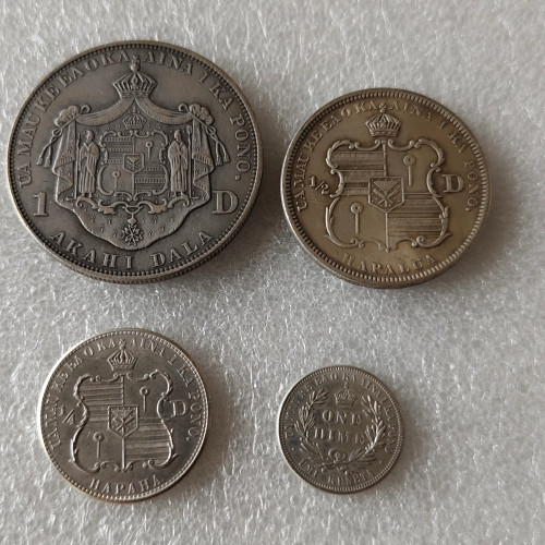 US 1883  Hawaii Commemorative Silver Plated Copy Coins