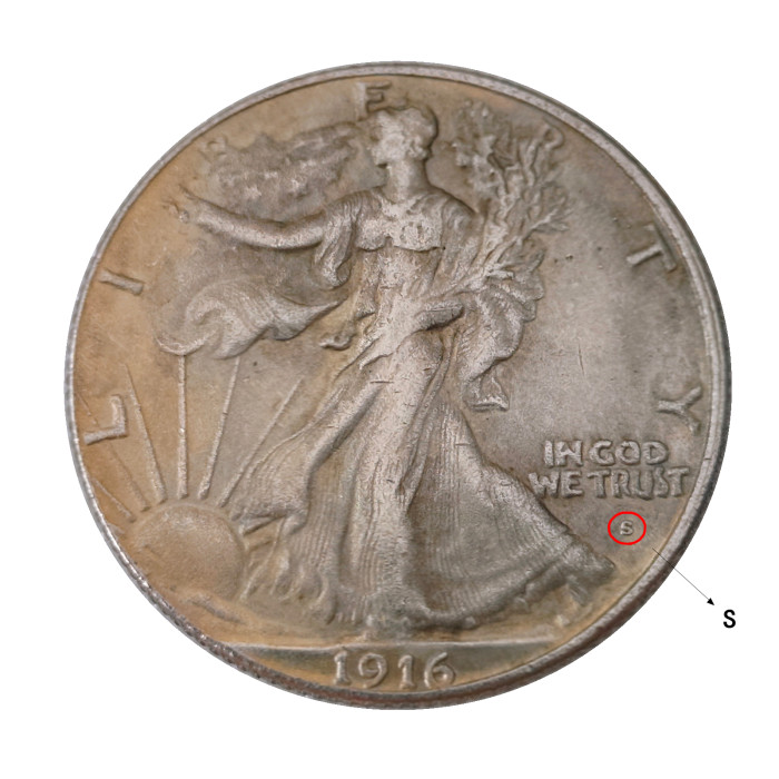 US 1916-D 1916-S  50C Obverse ( Regular Strike TYPE 1 ) Half Dollar Silver Plated Copy Coins