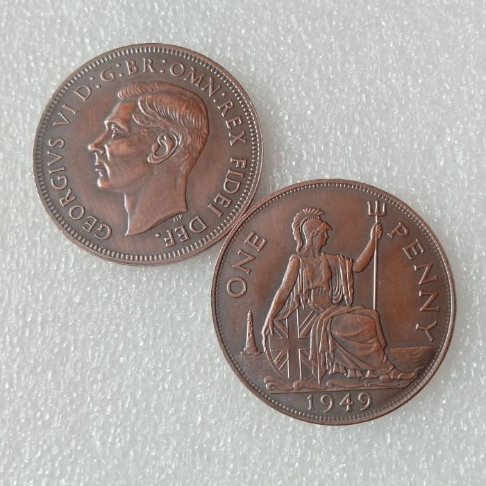 1949 ,1950，1951，1952 United Kingdom 1 Penny - George VI Copper Copy Coins
