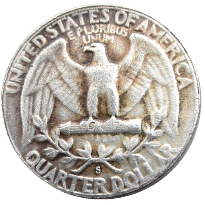 US Coins 1954S Washington Quarter Dollar Silver Plated Copy Coin