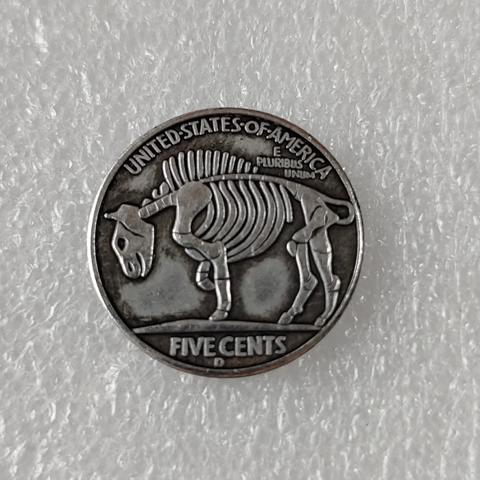Hobo Nickel US 1937-D  Buffalo Cent Nickel Rare Creative Funny Copy Coin Type 45