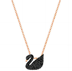 SWAROVSKI-Facet Swan necklaceSwan, Black, Mixed metal finish