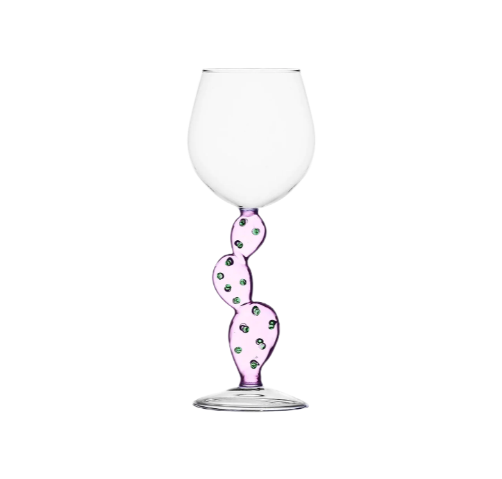 ICHENDORF-Stemmed glass cactus pink