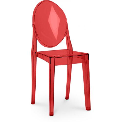 Transparent red ghost chair
