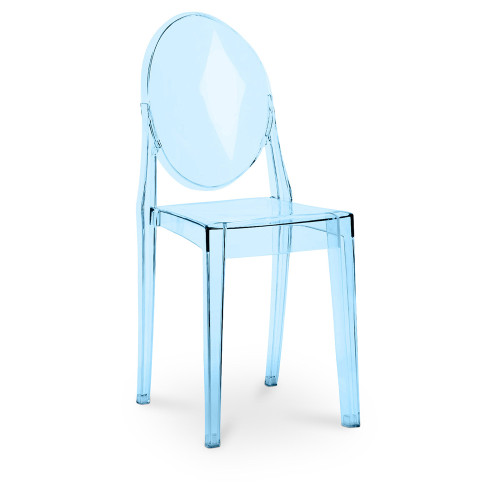 Transparent blue ghost chair