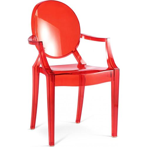 Transparent red ghost armchair