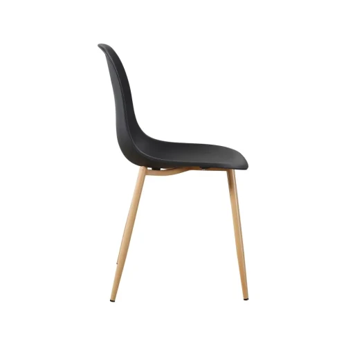 Black polypropylene chair with metal legs