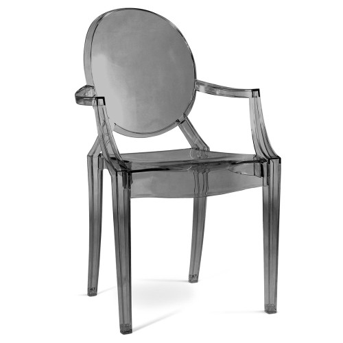 Transparent grey ghost armchair