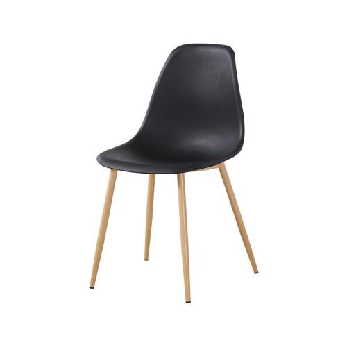 Black polypropylene chair with metal legs