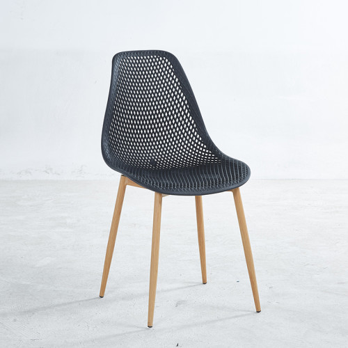 Black plastic chair with thermal Transfer Metal feet 