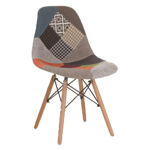 Patchwork chair with eiffel wood legs