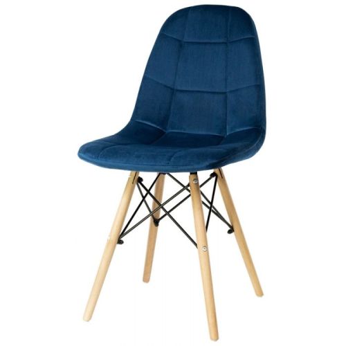 Navy blue velvet side chair