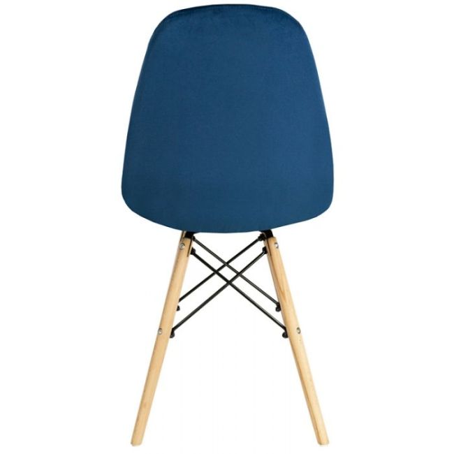 Navy blue velvet side chair