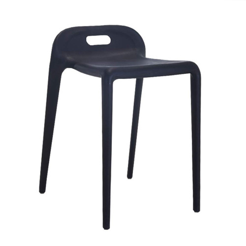 Small stackable plastic stool black
