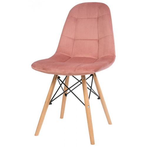Pink velvet side chair