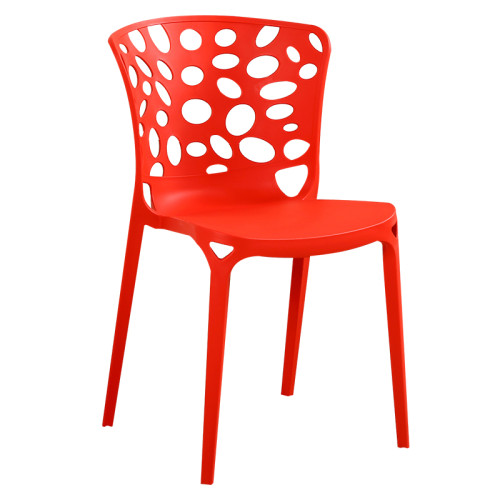 Red stackable polypropylene chair
