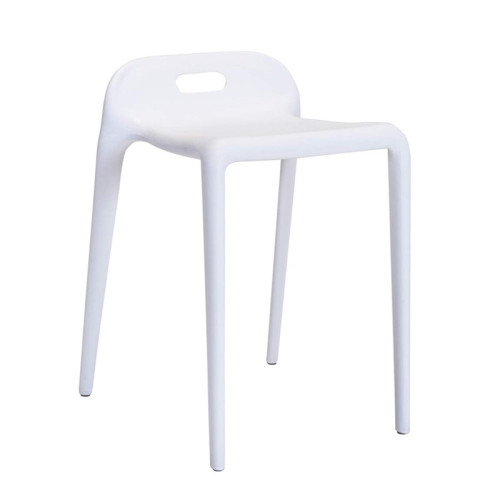 Small stackable plastic stool white