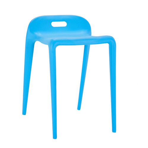 Small stackable plastic stool blue