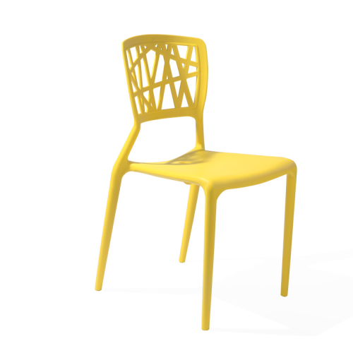 Yellow plastic outdoor chair stackable