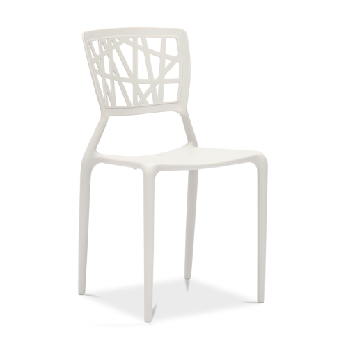 White plastic outdoor chair stackable
