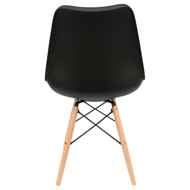 Nordic style black restaurant chair with eiffel wood legs