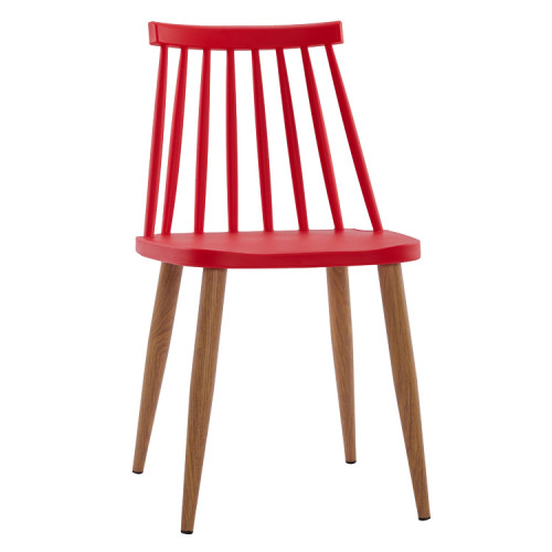 Windsor Chair Metal Legs In Red